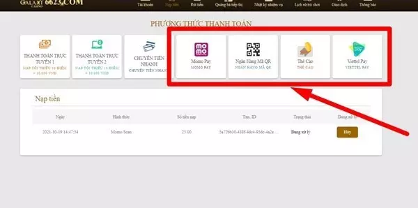 Hướng dẫn nạp tiền Win33 qua ví điện tử