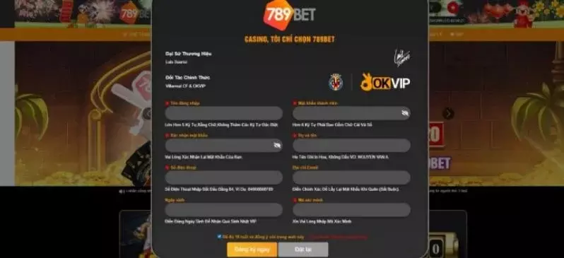 789Bet hỗ trợ người chơi đăng ký tài khoản nhanh chóng