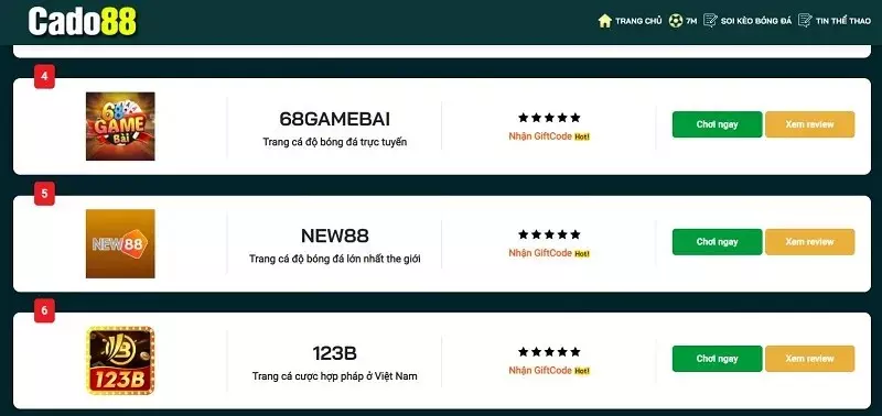 Trình tự đăng ký và nạp tiền vào tài khoản cado88