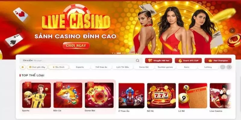 khuyến mại siêu khủng tại sảnh chơi casino Red88