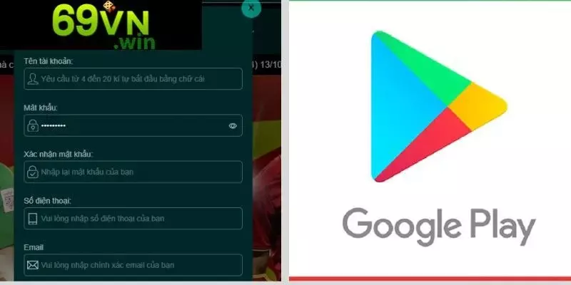 Đăng ký trên hệ điều hành Android vô cùng đơn thuần