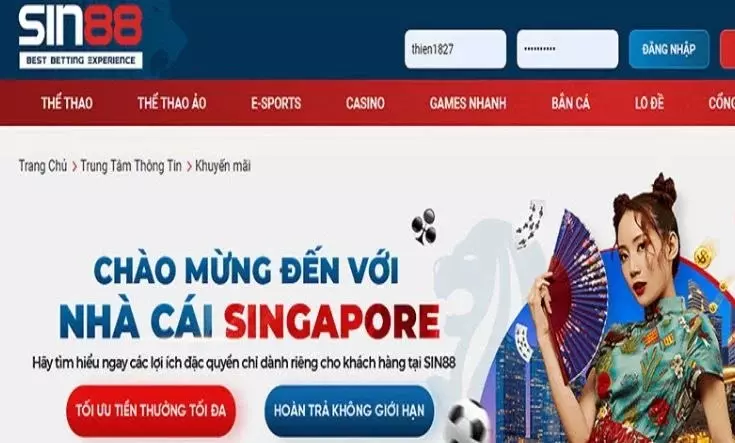 Nhà cái Sin88 – Nhà cái uy tín đến từ Quốc Đảo Singapore